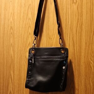 Hammitt Medium Tony Black Crossbody Bag with Silver Accents